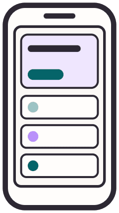 Smartphone showing a landing page